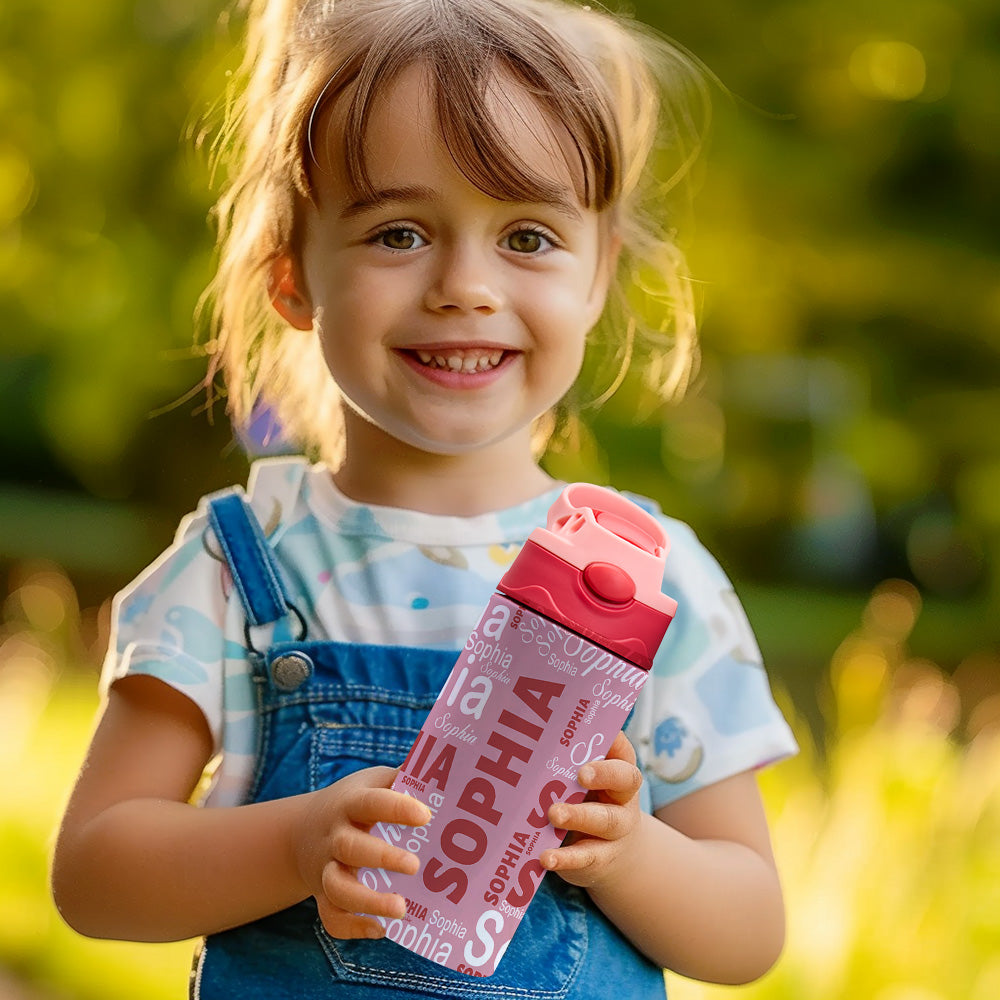 Custom Name Stainless Water Bottle Personalized Name Gift Multi Color Back to School Supplies for Kids