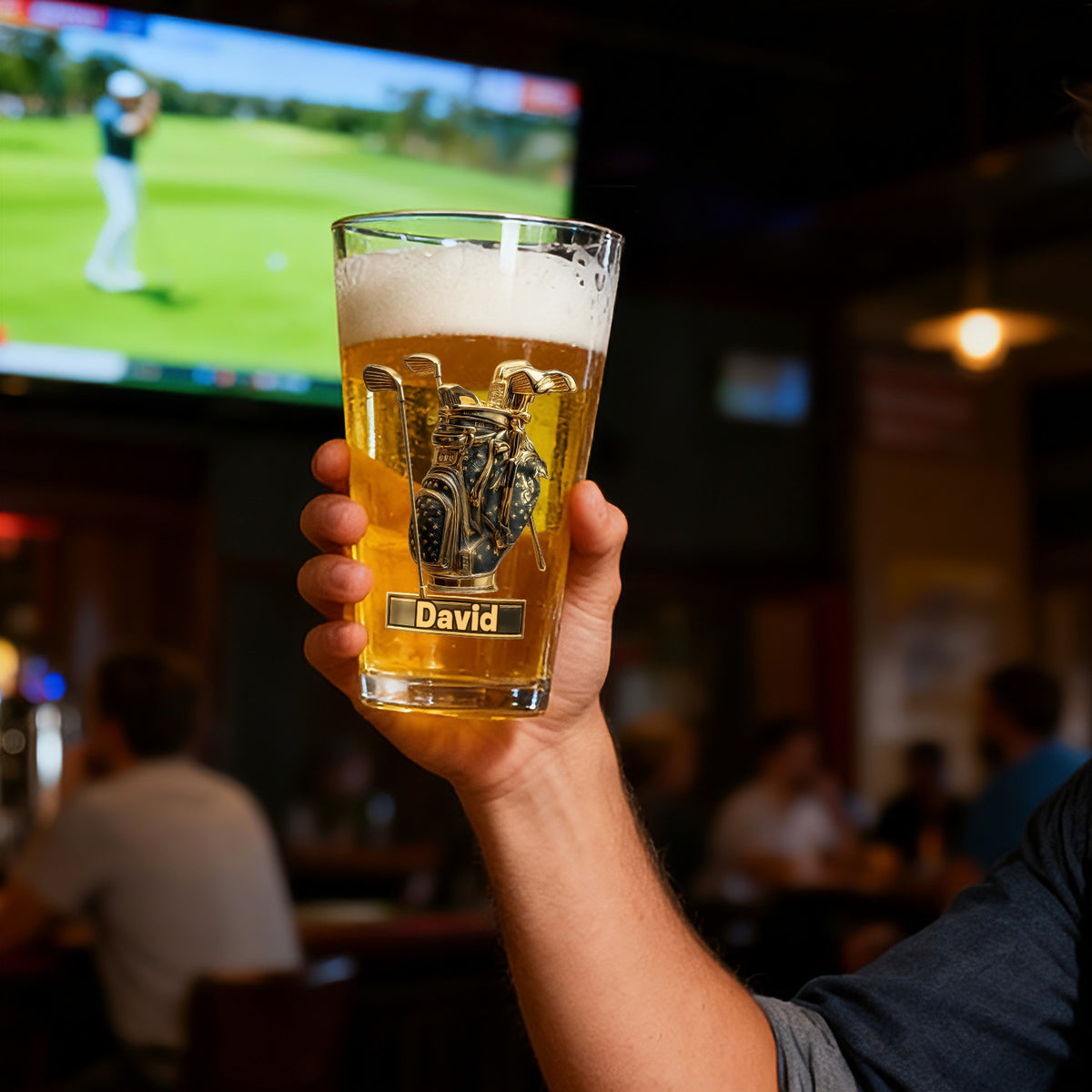 Custom Name Golf Beer Glass Engraved Cups Gifts for Golf Enthusiasts