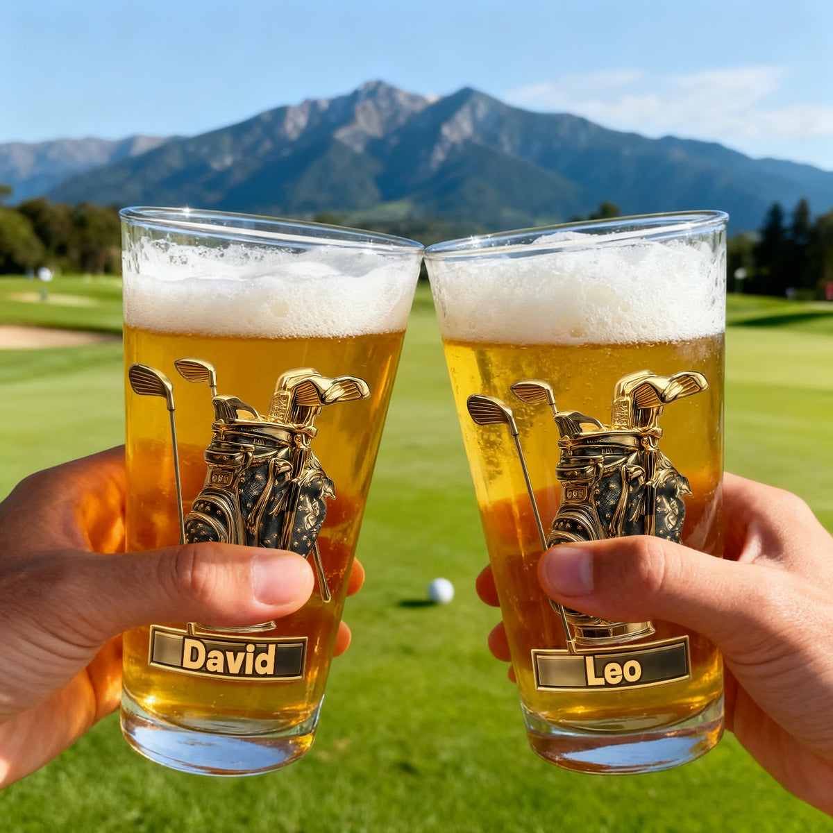 Custom Name Golf Beer Glass Engraved Cups Gifts for Golf Enthusiasts