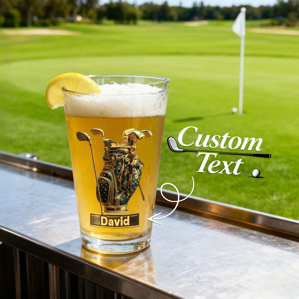 Custom Name Golf Beer Glass Engraved Cups Gifts for Golf Enthusiasts