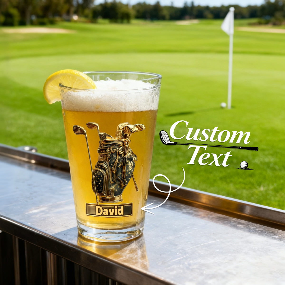 Custom Name Golf Beer Glass Engraved Cups Gifts for Golf Enthusiasts