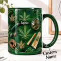 Green Magic Leaf - Personalized Weed Accent Mug Green Magic Leaf - Weed Accent Mug Marijuana Custom Mugs Funny Cannabis Coffee Mugs Gifts for Weeds Smokers