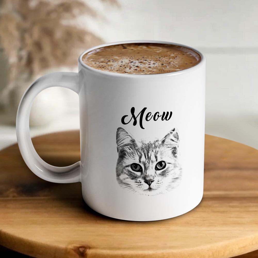 Personalized Dog Face Portrait Mugs Custom Pet Name Mug
