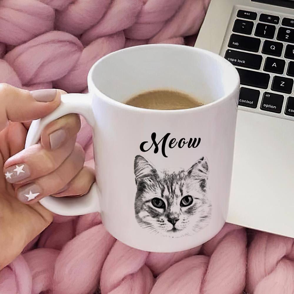 Personalized Dog Face Portrait Mugs Custom Pet Name Mug