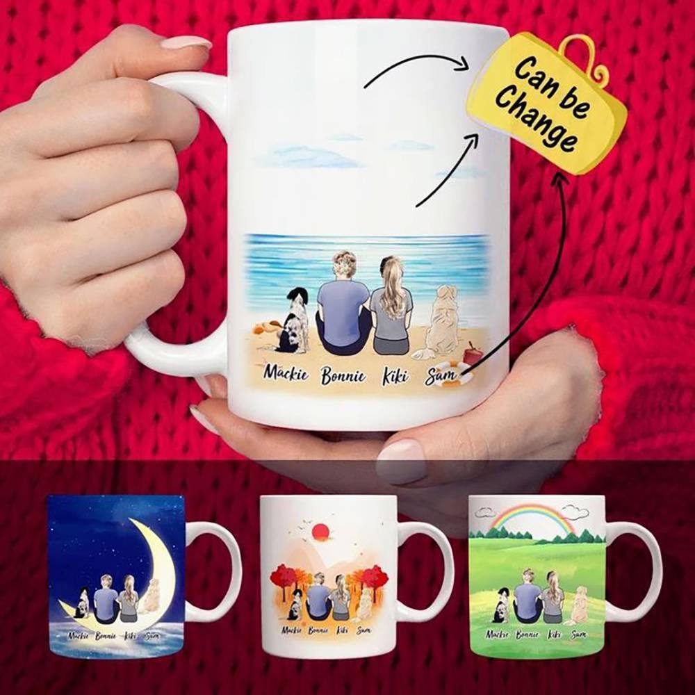 Personalised Dog And Dog Owner Coffee Mugs