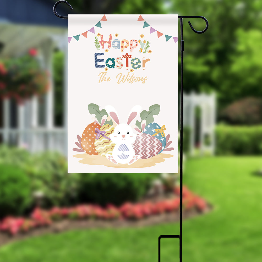 Custom Garden Flag Happy Easter Outdoor Decor Welcome Flag