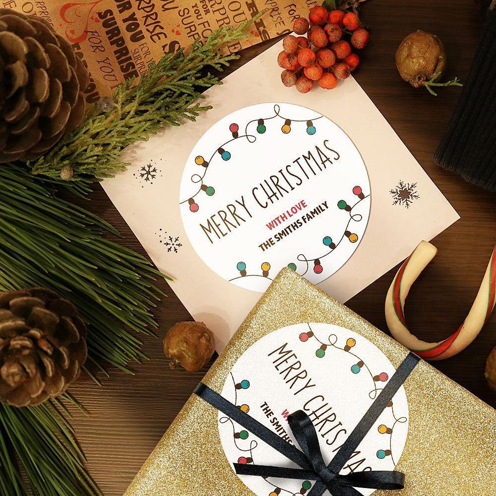 Custom Engraved Sticker Christmas Gifts Merry Christmas