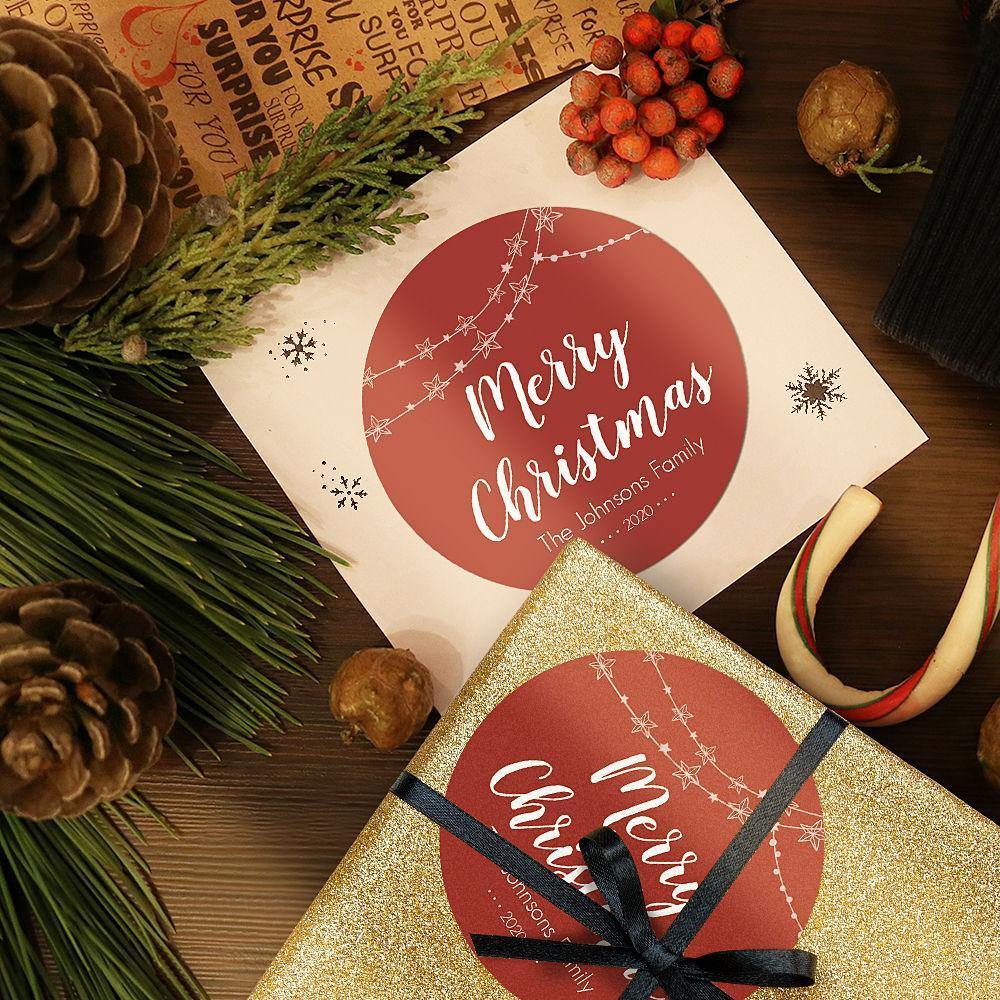 Custom Engraved Round Sticker Christmas Gifts