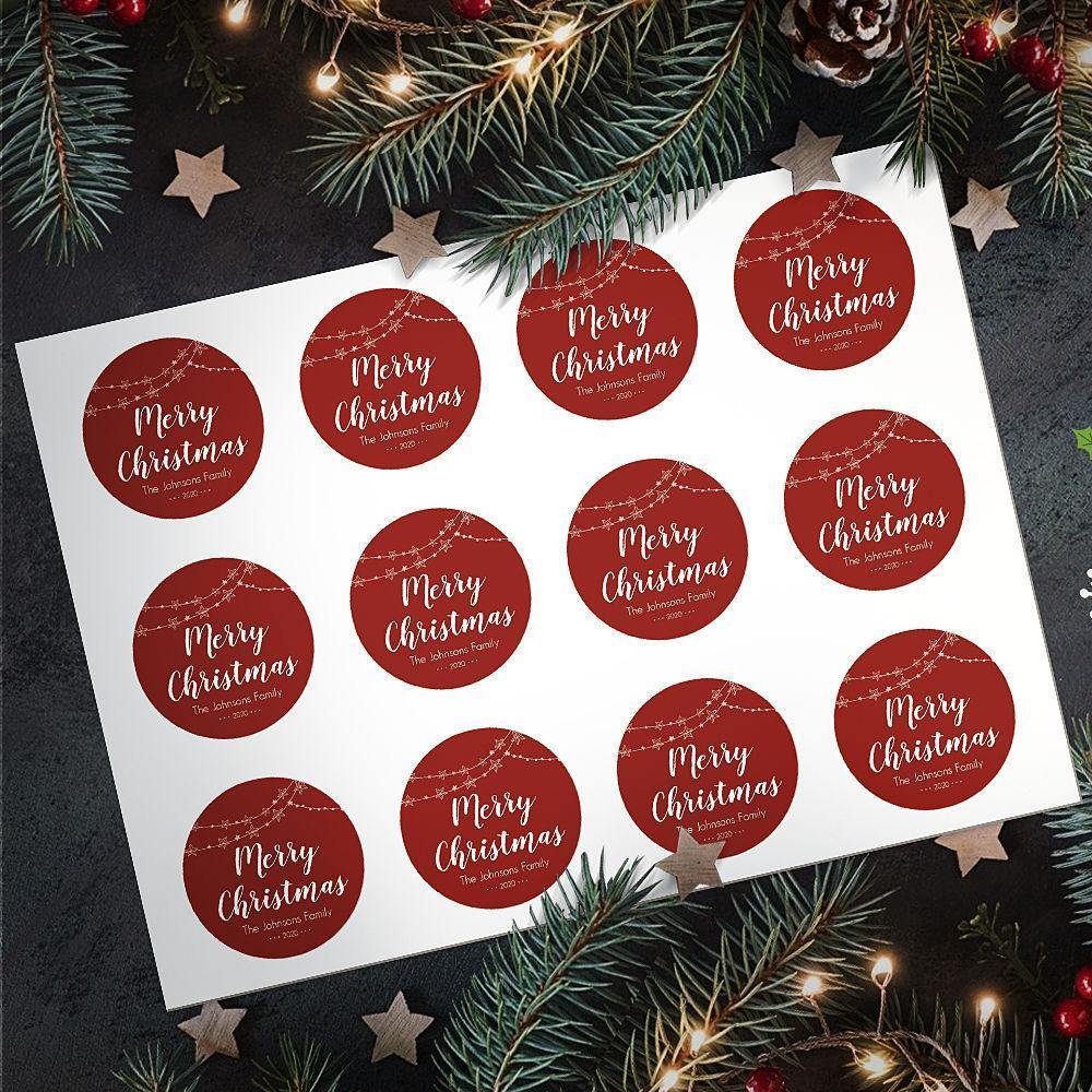 Custom Engraved Round Sticker Christmas Gifts