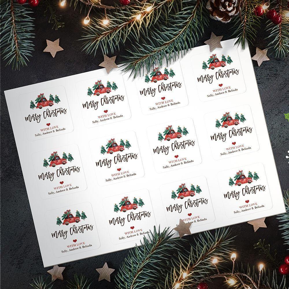 Custom Engraved Sticker Christmas Gifts Car Theme