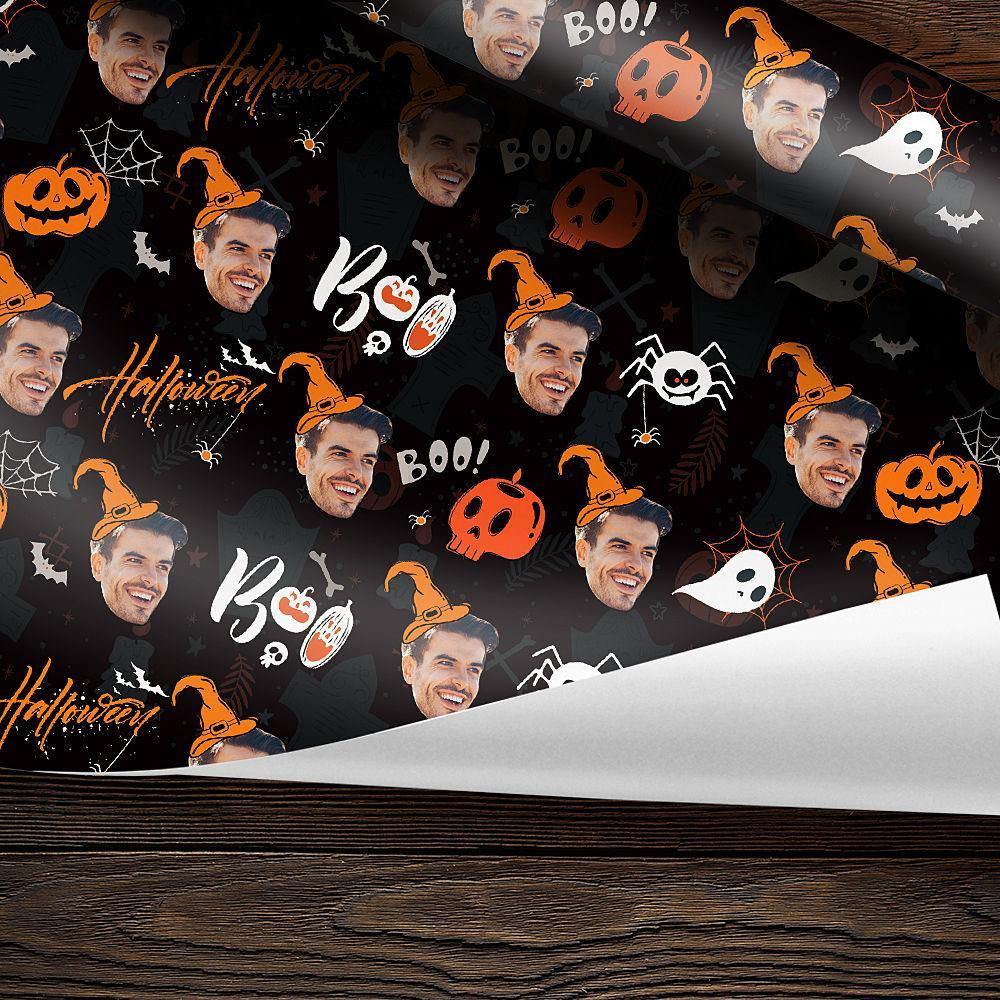 Happy Halloween Custom Face Gift Wrap For Halloween