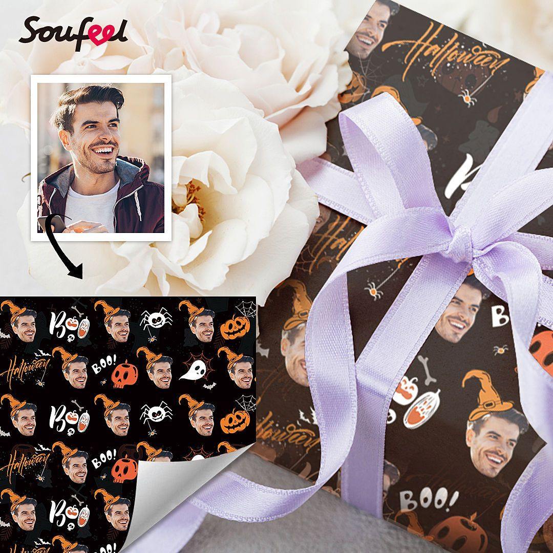 Happy Halloween Custom Face Gift Wrap For Halloween
