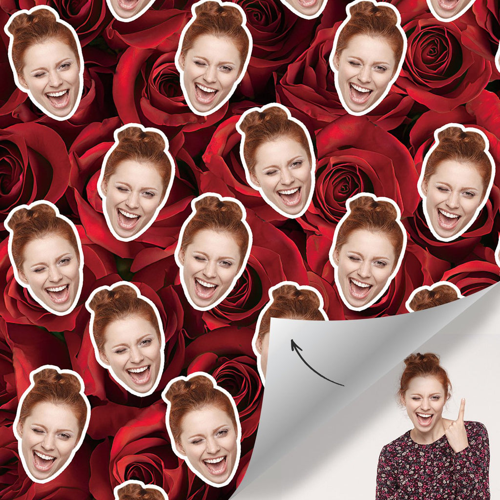 Custom Photo Face Wrapping Paper Couple Gifts