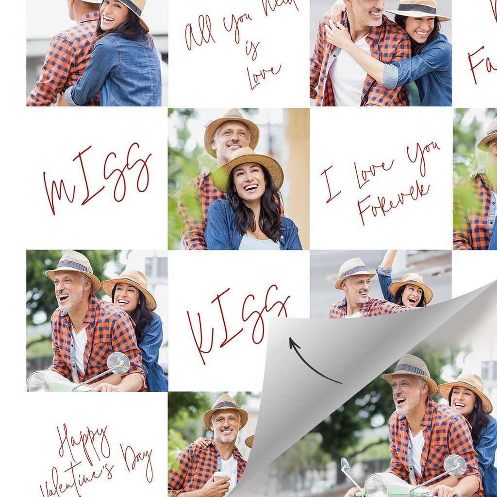 Custom Photo Funny Face Wrapping Paper Creative Couple Gifts