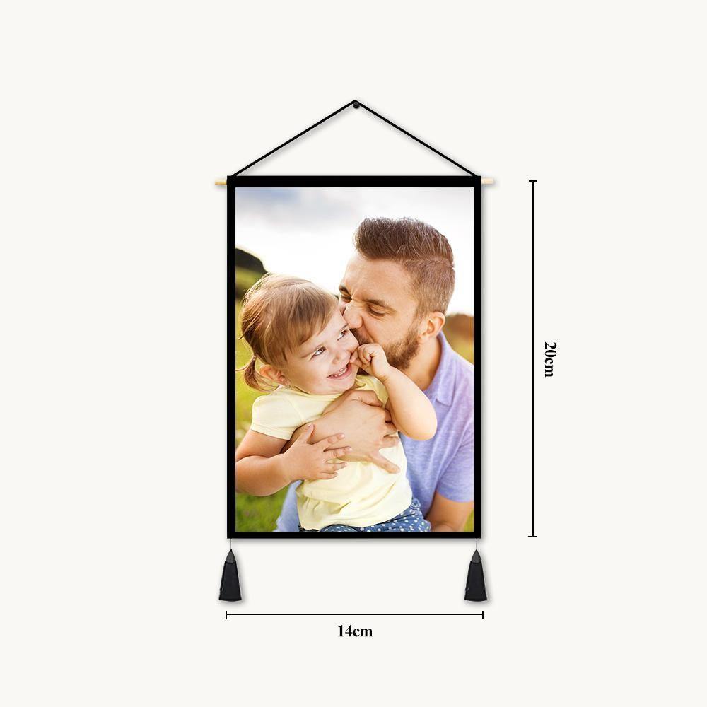 Custom Photo Tapestry Wall Decor Hanging Fabric Painting Hanger Poster 18"*26" (Tassels+Wooden Stick Set)