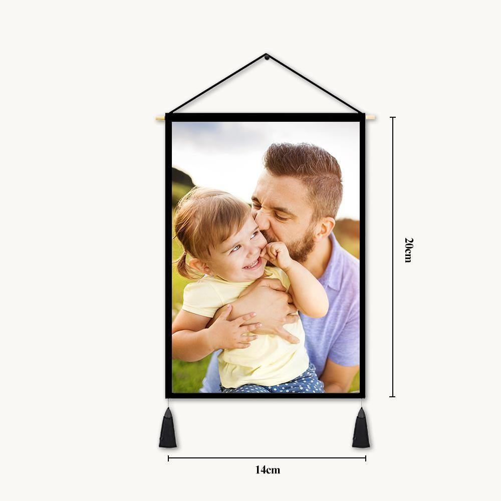Custom Photo Tapestry Wall Decor Hanging Fabric Painting Hanger Poster 18"*26" (Tassels+Wooden Stick Set)