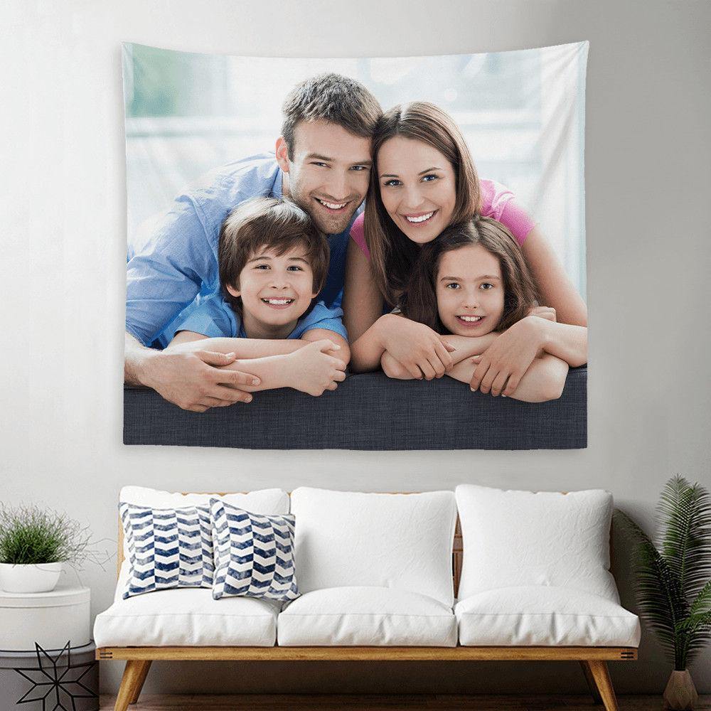 Custom Scenery Photo Tapestry Short Plush Wall Decor Hanging Painting Gift for Family