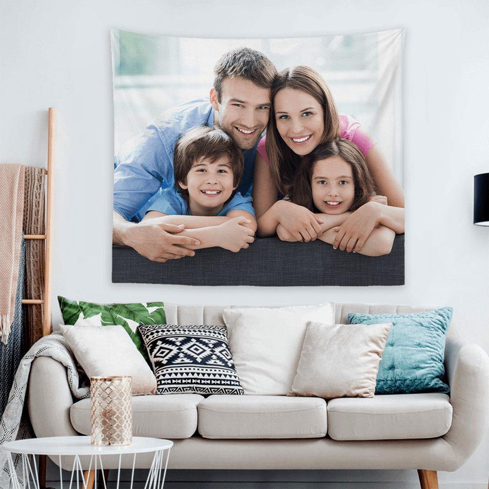 Custom Scenery Photo Tapestry Short Plush Wall Decor Hanging Painting Gift for Family