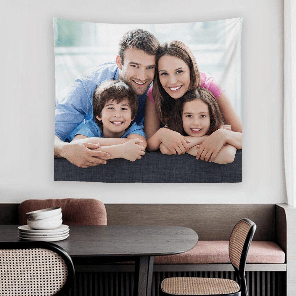 Custom Scenery Photo Tapestry Short Plush Wall Decor Hanging Painting Gift for Family