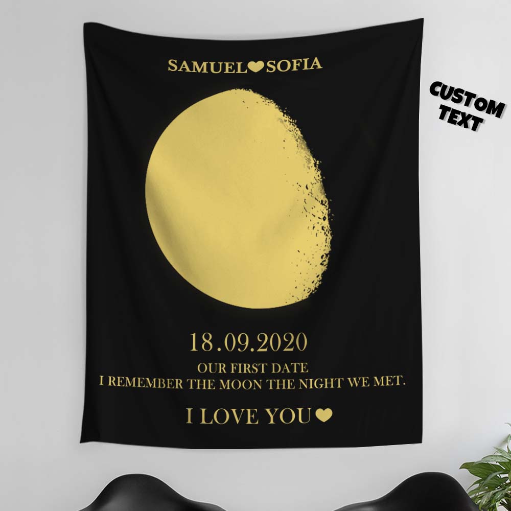 Personalized Moon Phase Tapestry Gifts for Her Home Wall Decor