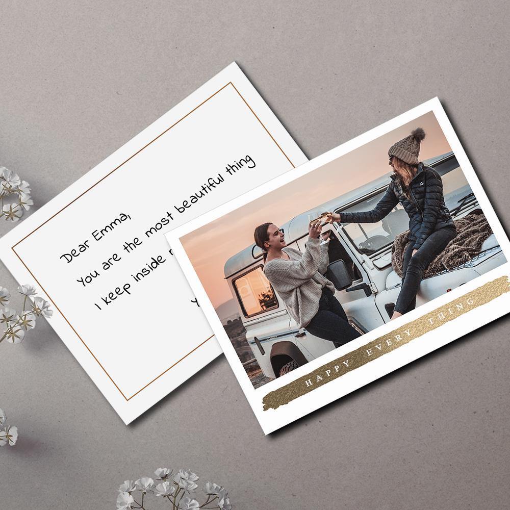 Custom Photo Card Commemorate the Beautiful Moment Pack of 3