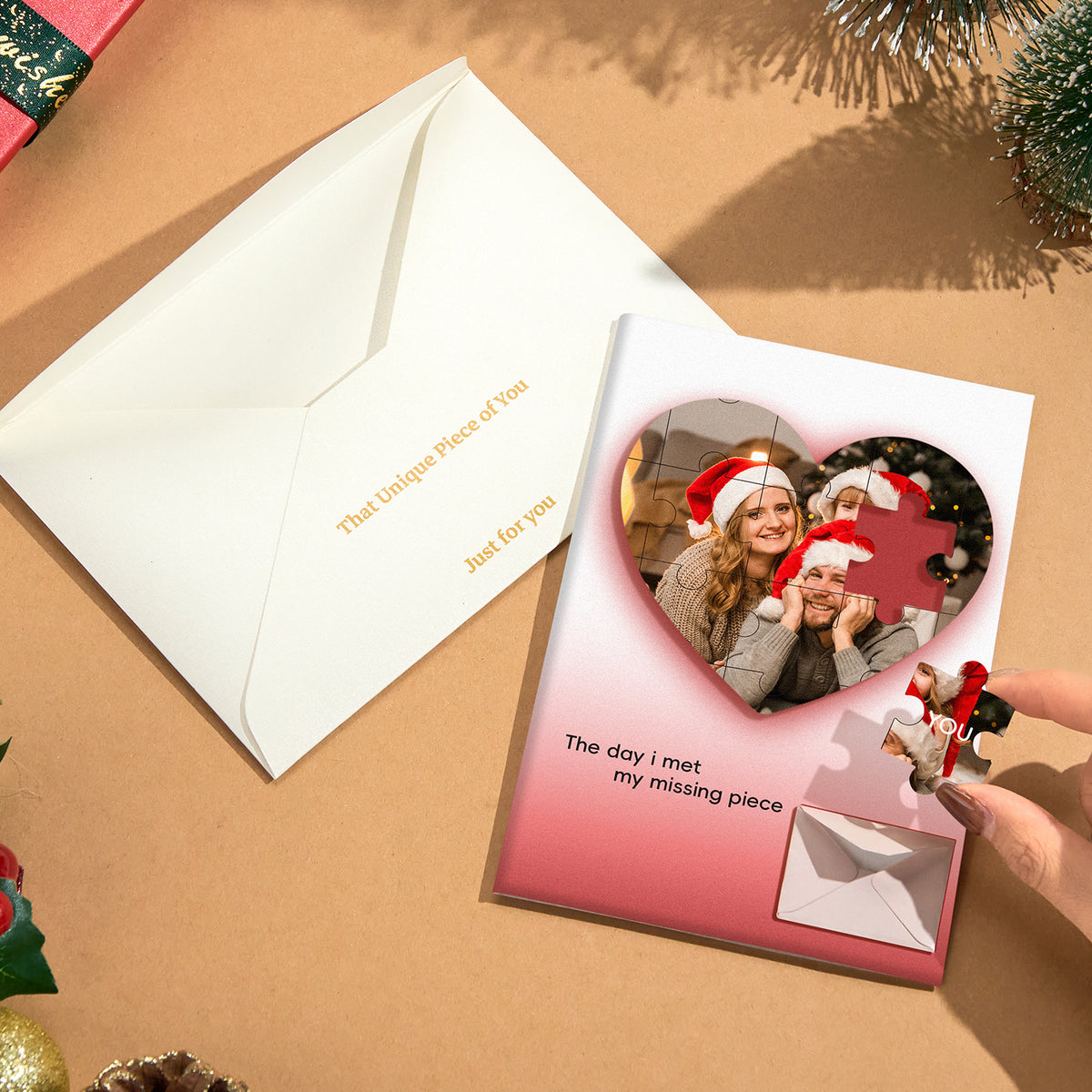 Custom Photo Puzzle Recording Greeting Card Personalized Christmas Recording Greeting Card Christmas Gift