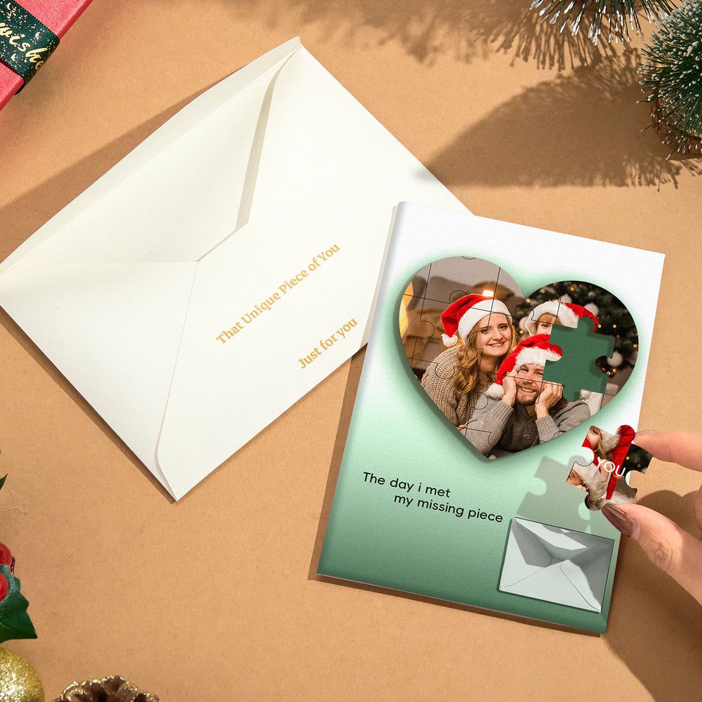 Custom Photo Puzzle Recording Greeting Card Personalized Christmas Recording Greeting Card Christmas Gift