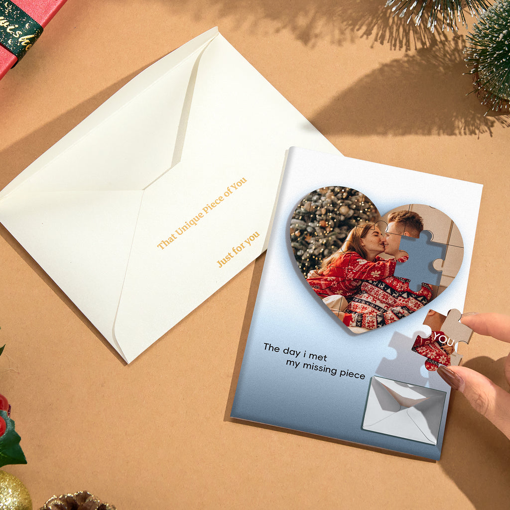 Custom Photo Puzzle Recording Greeting Card Personalized Christmas Recording Greeting Card Christmas Gift