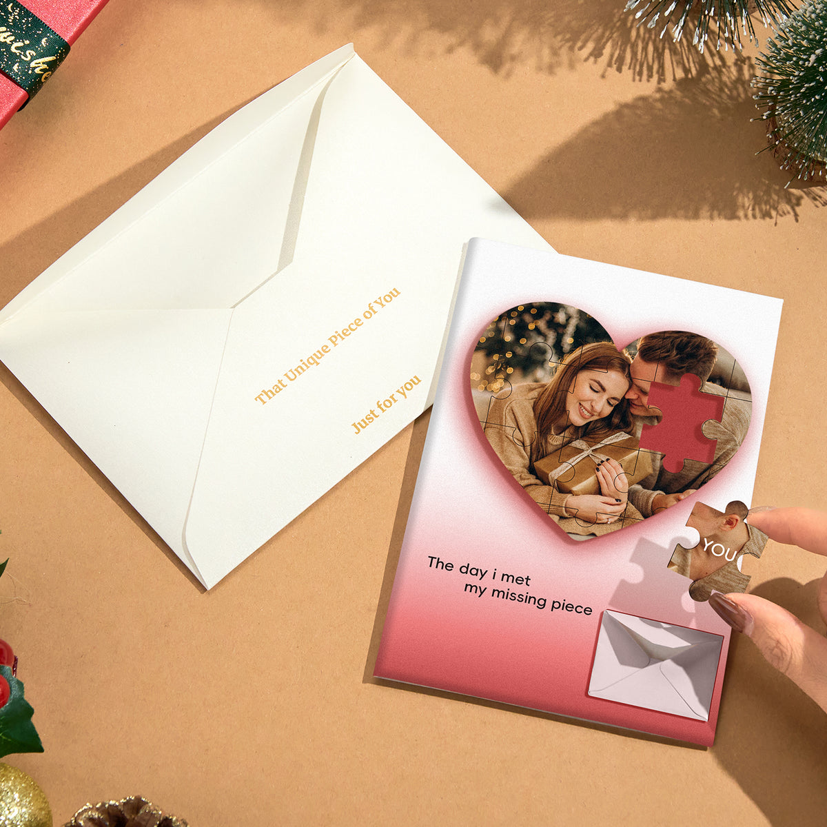 Custom Photo Puzzle Recording Greeting Card Personalized Christmas Recording Greeting Card Christmas Gift