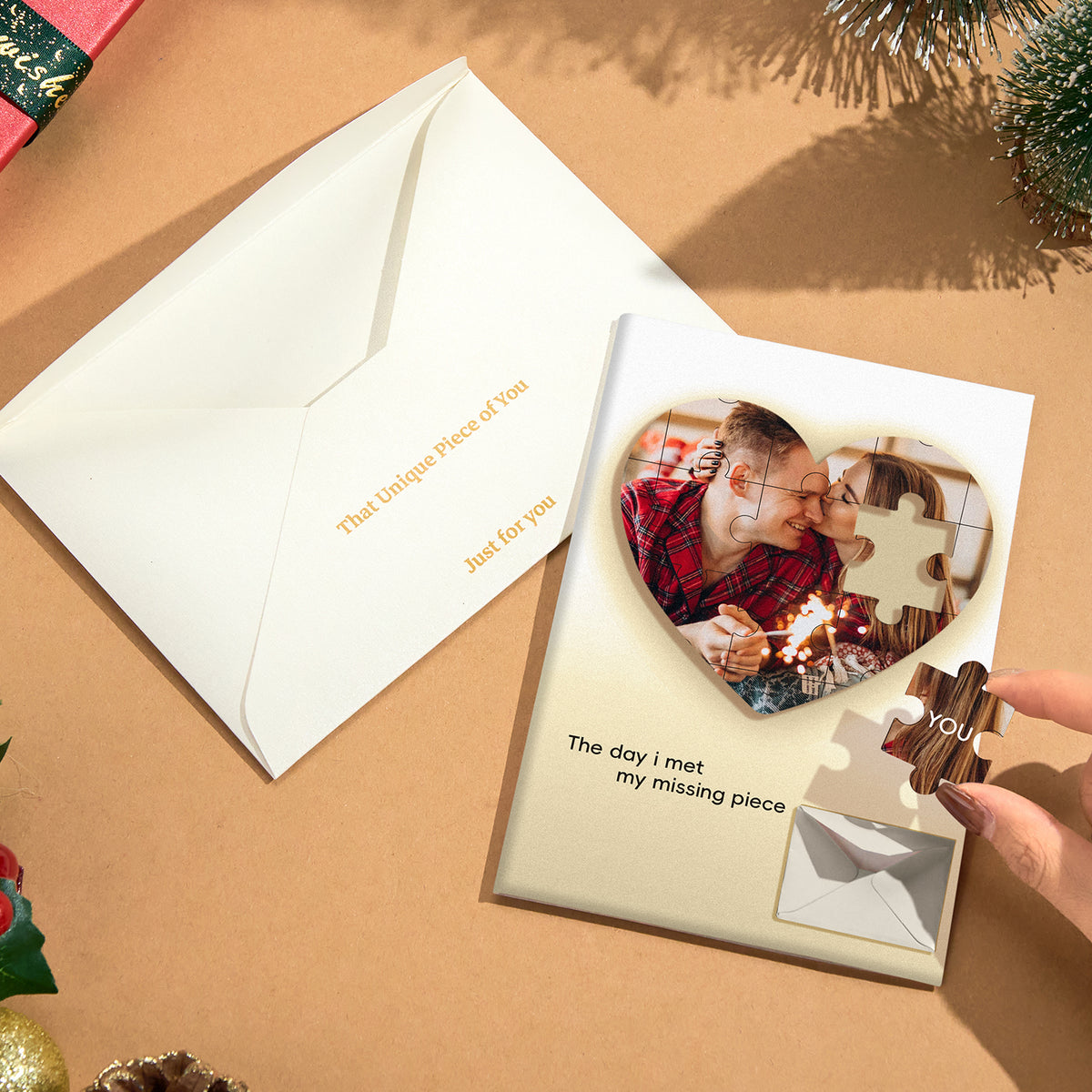 Custom Photo Puzzle Recording Greeting Card Personalized Christmas Recording Greeting Card Christmas Gift