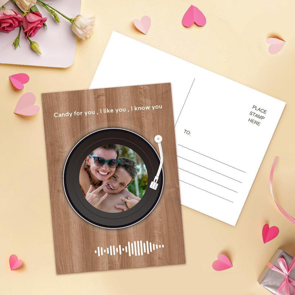 Scannable Music Code Music Cards Vinyl Record Style with Your Love Song for Couple