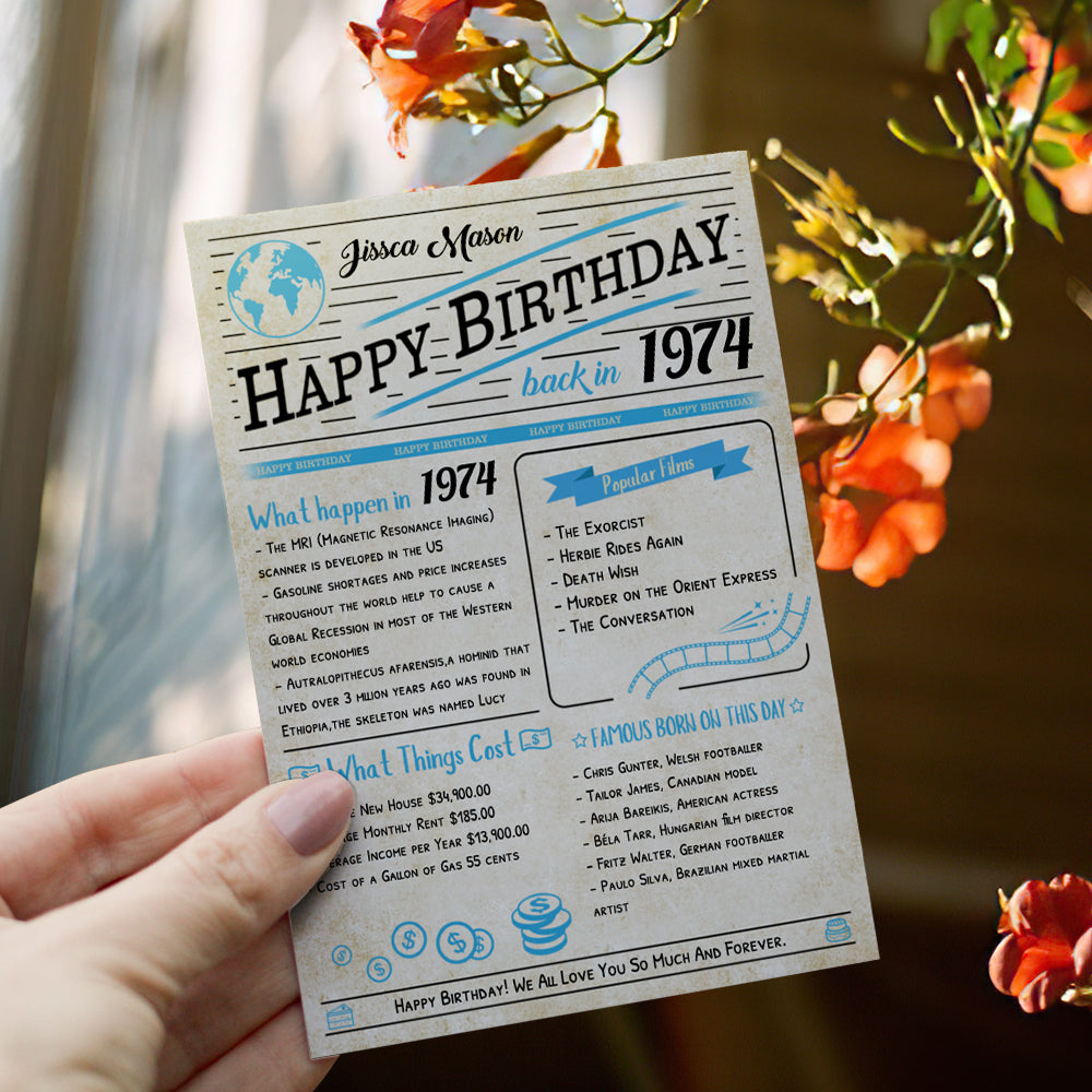100 Years History News Custom Newspaper Decoration  Greeting Card100th Anniversary Gift 100th Birthday Gift Back in 1960