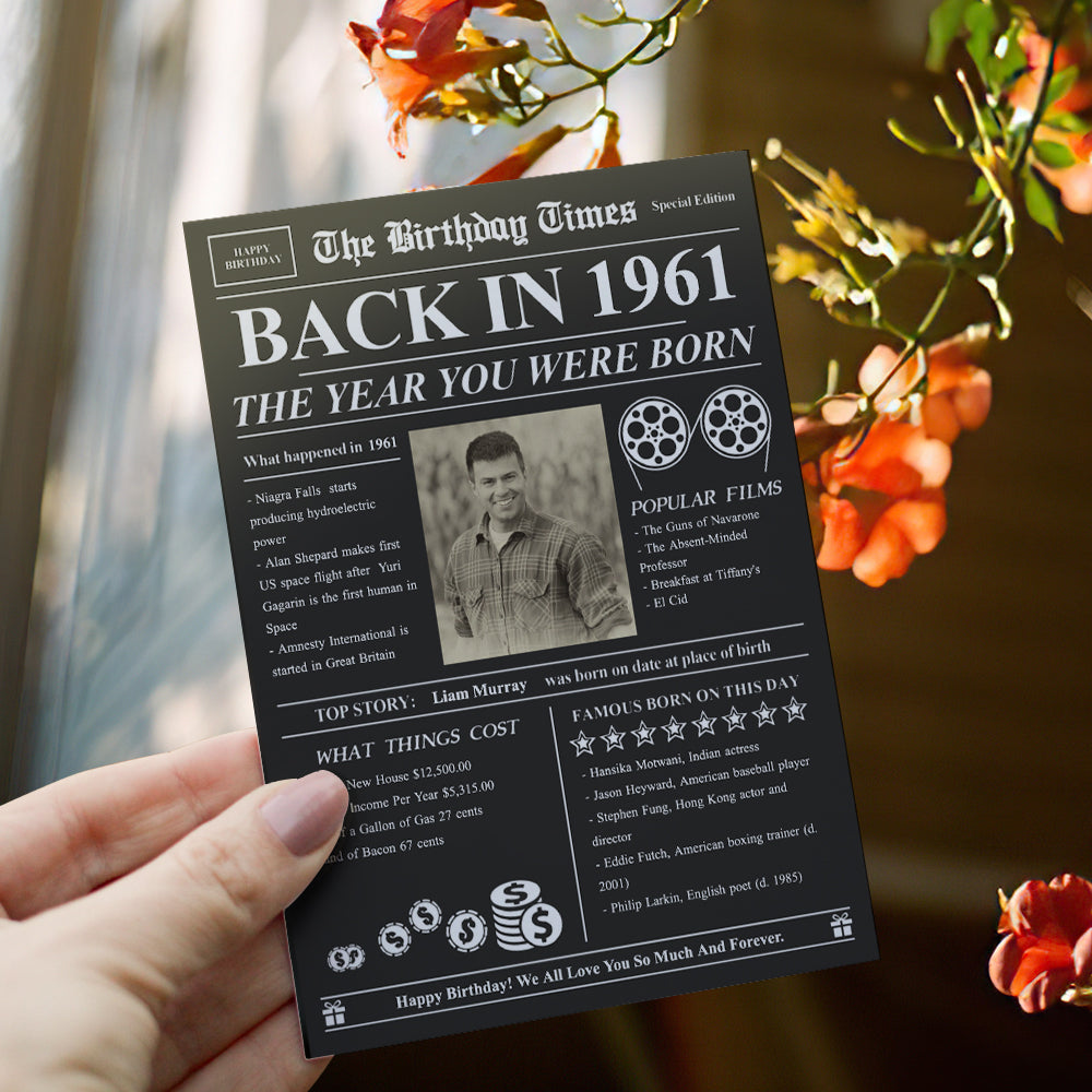 100 Years History News Custom Newspaper Decoration  Greeting Card100th Anniversary Gift 100th Birthday Gift Back in 1960