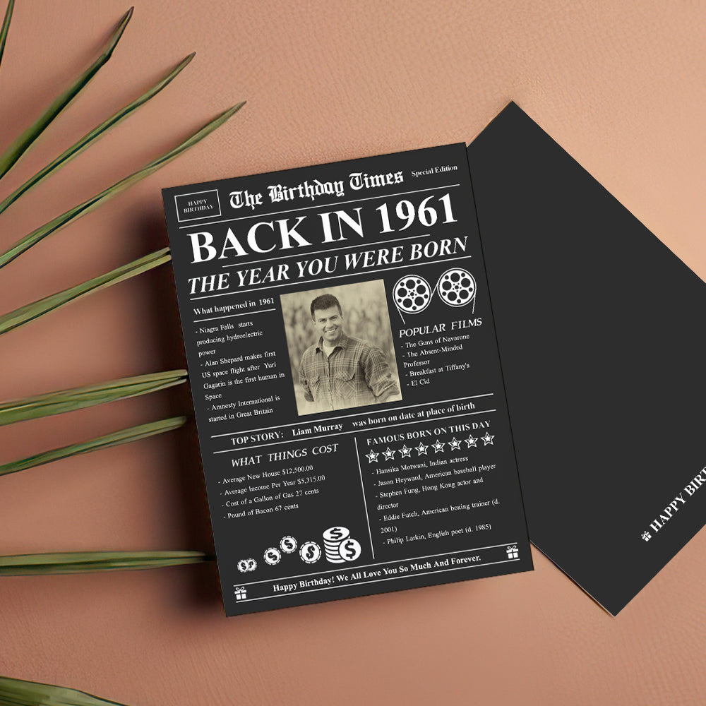 100 Years History News Custom Newspaper Decoration  Greeting Card100th Anniversary Gift 100th Birthday Gift Back in 1960