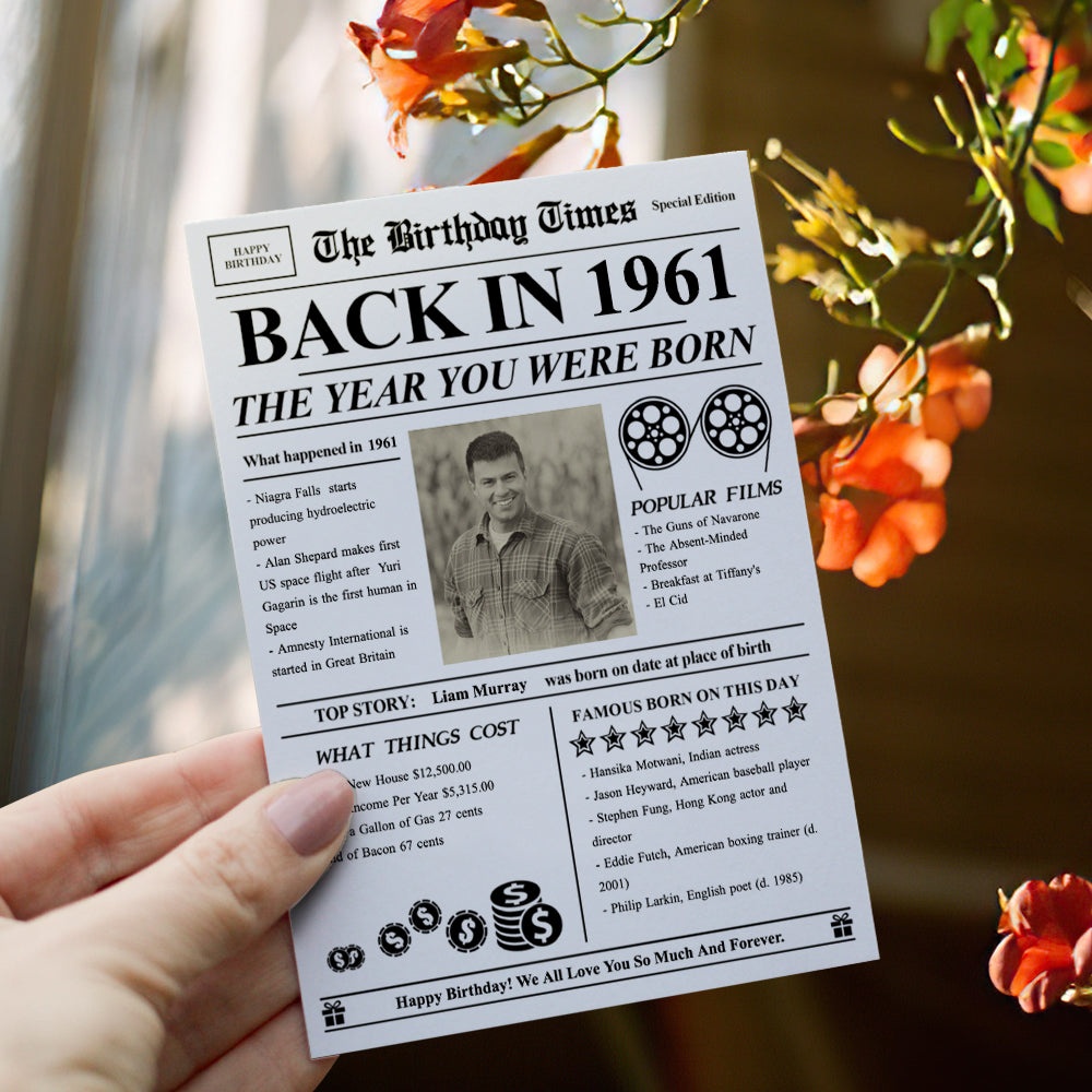 100 Years History News Custom Newspaper Decoration  Greeting Card100th Anniversary Gift 100th Birthday Gift Back in 1960