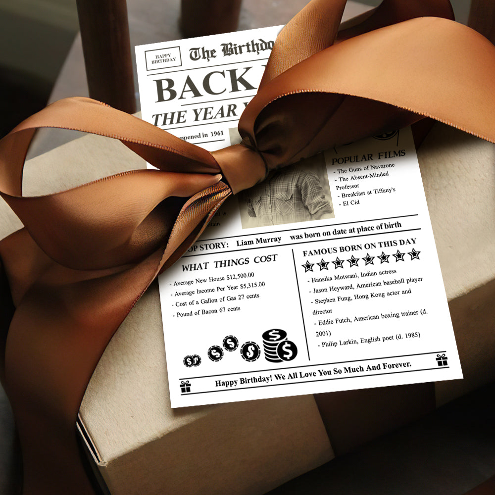 100 Years History News Custom Newspaper Decoration  Greeting Card100th Anniversary Gift 100th Birthday Gift Back in 1960