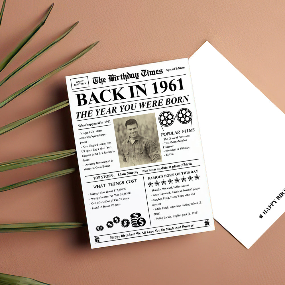 100 Years History News Custom Newspaper Decoration  Greeting Card100th Anniversary Gift 100th Birthday Gift Back in 1960