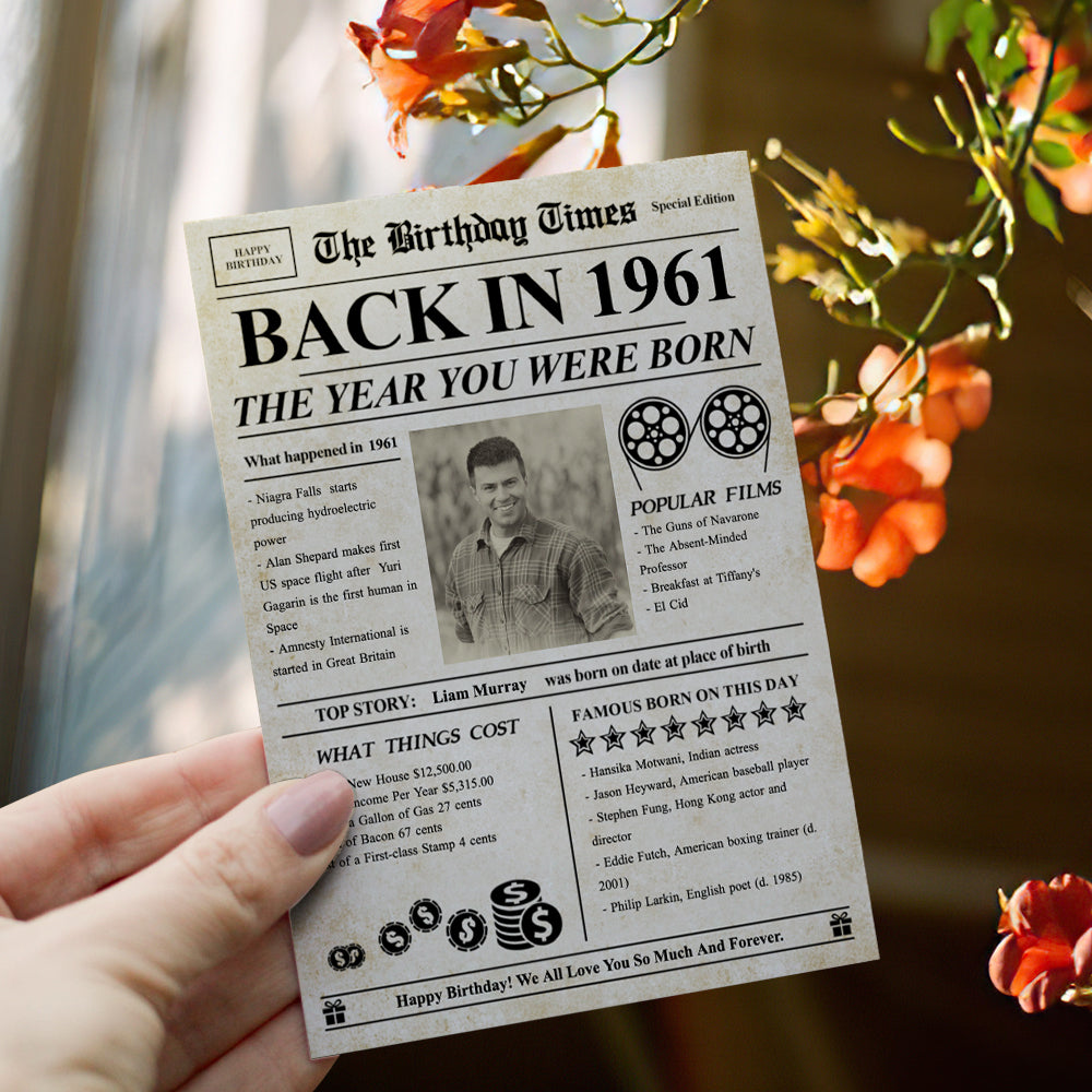 100 Years History News Custom Newspaper Decoration  Greeting Card100th Anniversary Gift 100th Birthday Gift Back in 1960
