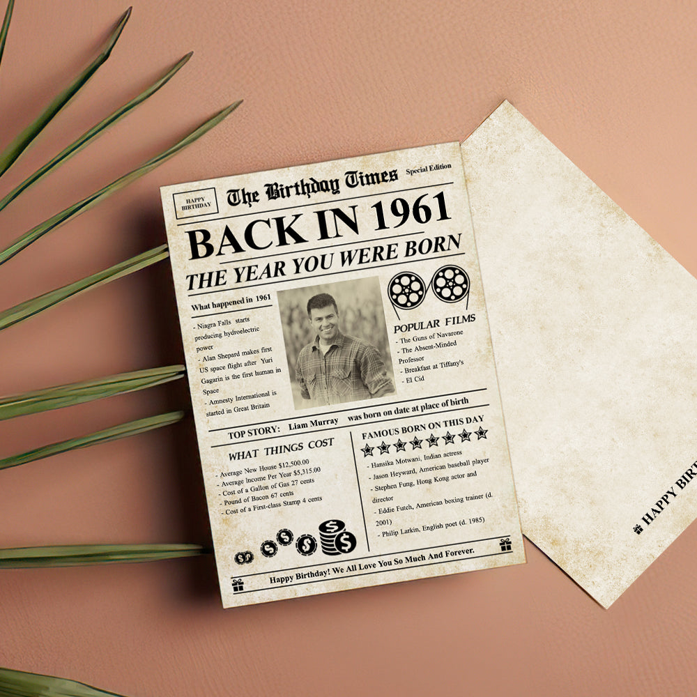100 Years History News Custom Newspaper Decoration  Greeting Card100th Anniversary Gift 100th Birthday Gift Back in 1960