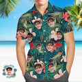 Custom Men's Shirt Face All Over Print Hawaiian Shirt Forest Tropical