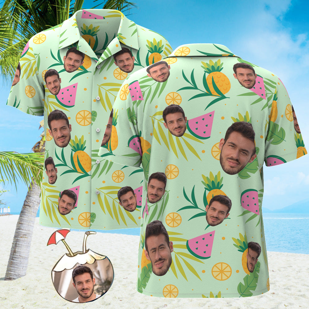 Custom Face All Over Print Hawaiian Shirt ALOHA Flowers Hawaii Shirt
