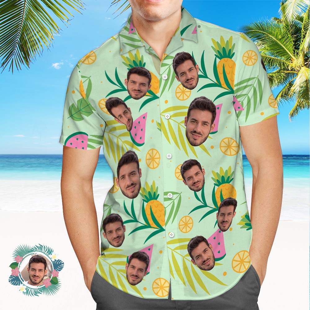 Custom Face All Over Print Hawaiian Shirt ALOHA Flowers Hawaii Shirt