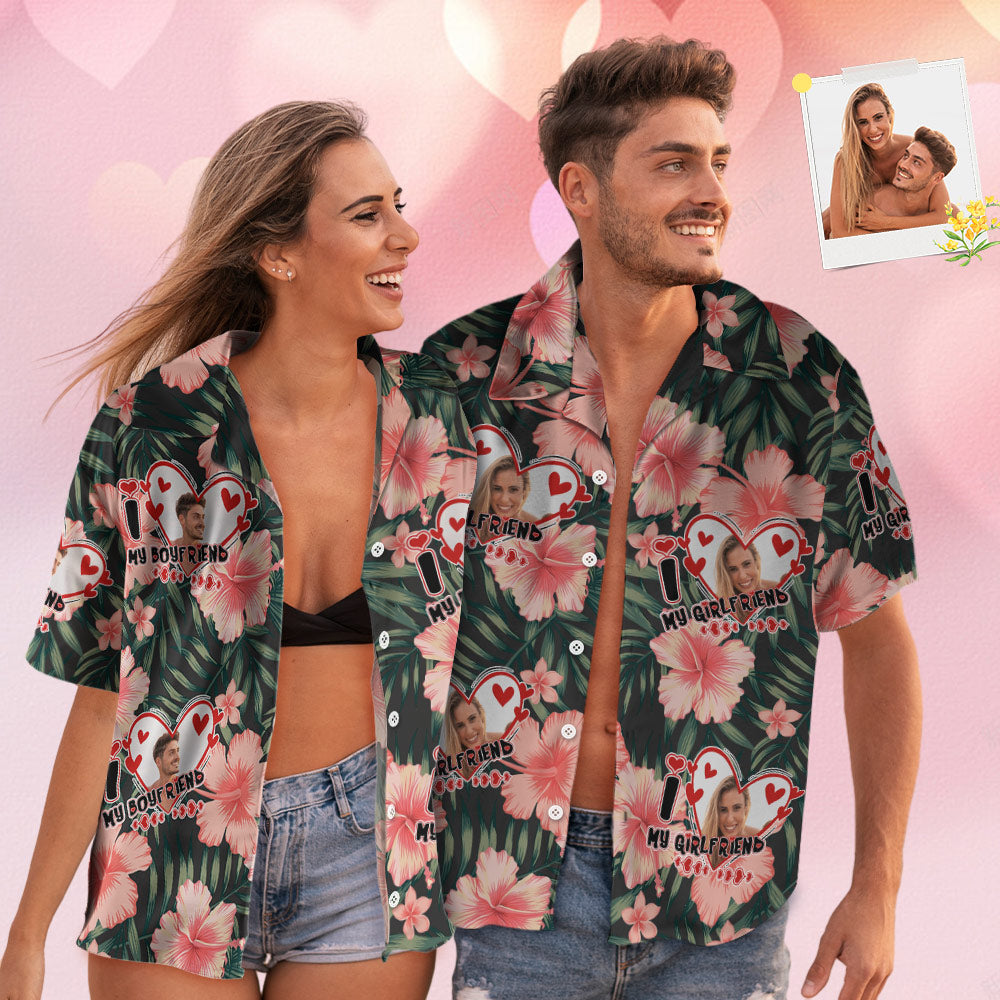 Custom Face Hawaiian Style Shirt Couple Outfit For Love