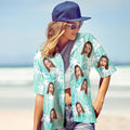 Custom Women's Hawaiian Shirt Face Paradise Palms Hawaiian Shirt Gift For Women
