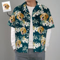 Custom Hawaiian Shirts with Pet Face Funky Vintage Hawaiian Shirt Casual Short Sleeve Shirt