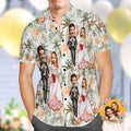 Custom Hawaiian Shirt Personalized Flamingo and Coconut Trees Wedding Hawaiian Shirt Group Wedding Uniforms