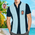 Custom Face Men's Bowling Shirts 50s Retro Classic Striped Style Hawaiian Shirts for Men