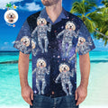 Custom Hawaiian Shirt with Face Personalized Hawaiian Shirt Galaxy Pattern Shirt