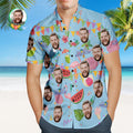 Custom Aloha Birthday Party Hawaiian Shirt Personalized Shirt with Your Face and Birthday Date