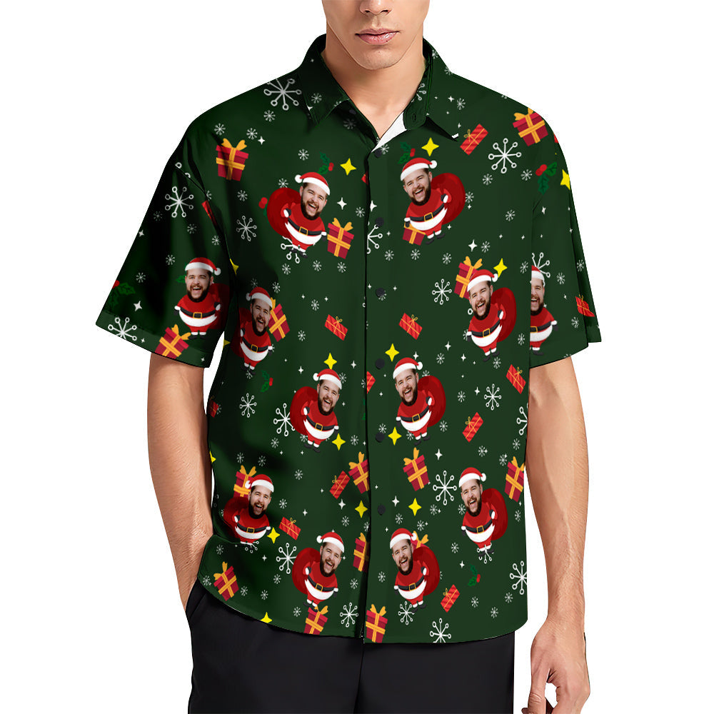 Custom Face Hawaiian Shirts Personalized Christmas Gift Idea Men's Christmas Shirts